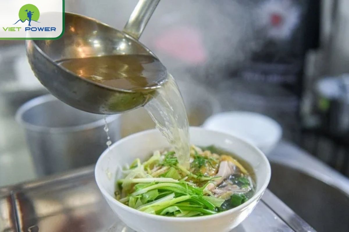 Cooking with pho noodles.